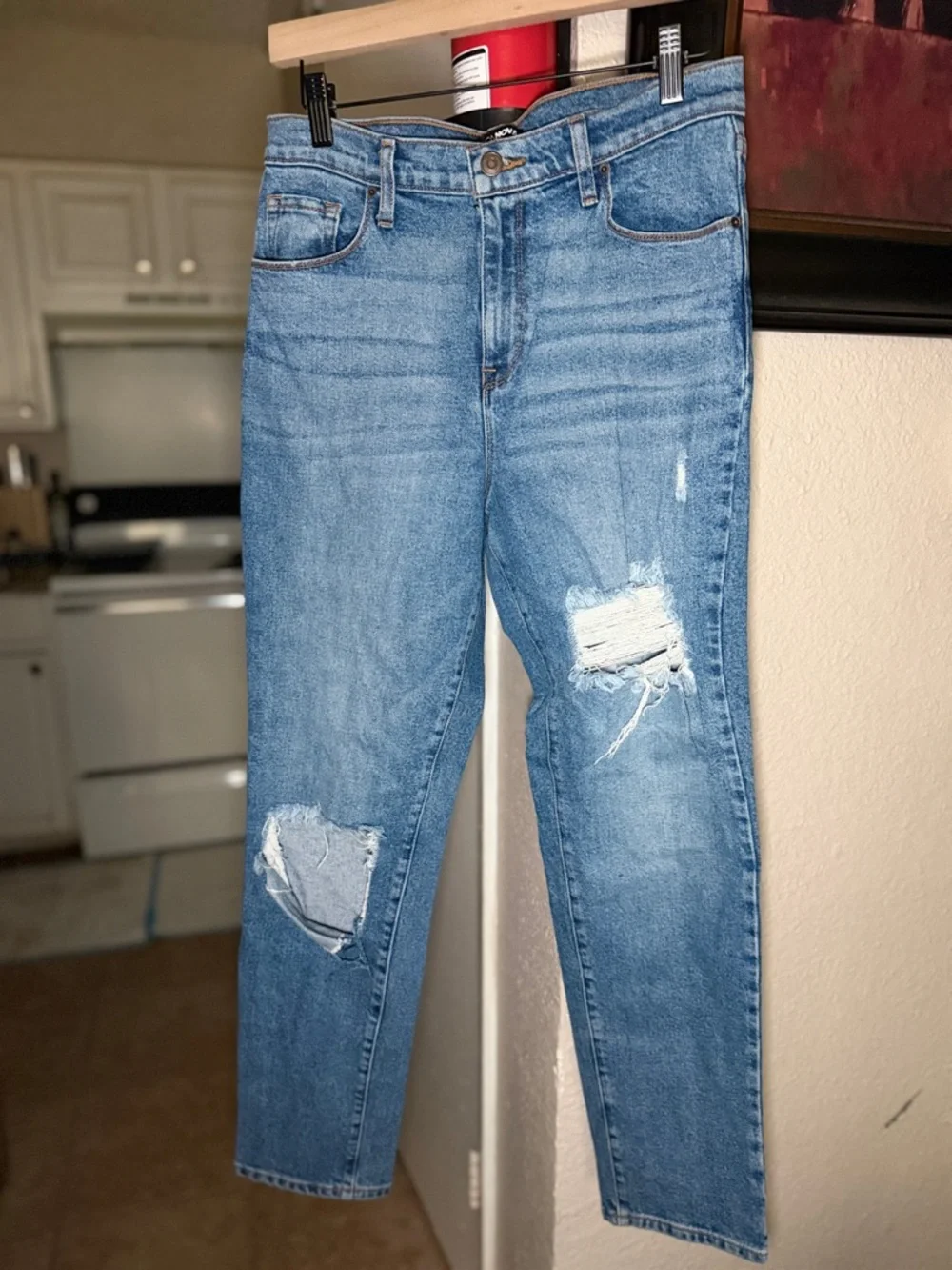 Fashion Nova Light Blue Distressed Straight-Leg Jeans - Picture 5 of 5